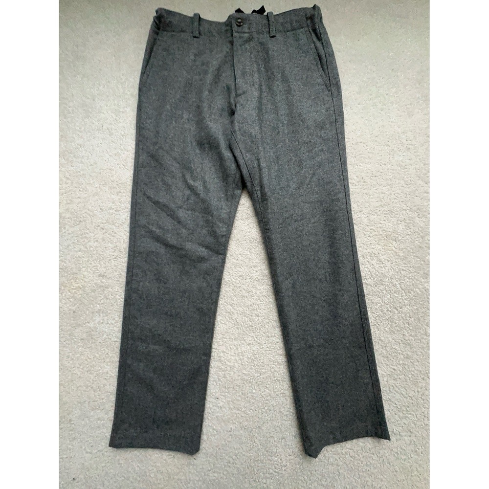 Banana Republic Wool Pants Mens Size 31/32 Flannel Crop Fit Drawstring Gray